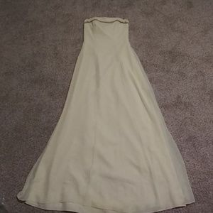 Yellow cream prom dress